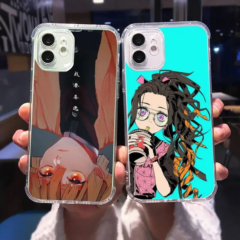 

Demon Slayer Phone Case Transparent for iPhone Samsung A S 11 12 6 7 8 9 30 Pro X Max XR Plus lite Clear mobile bag Shell Cover