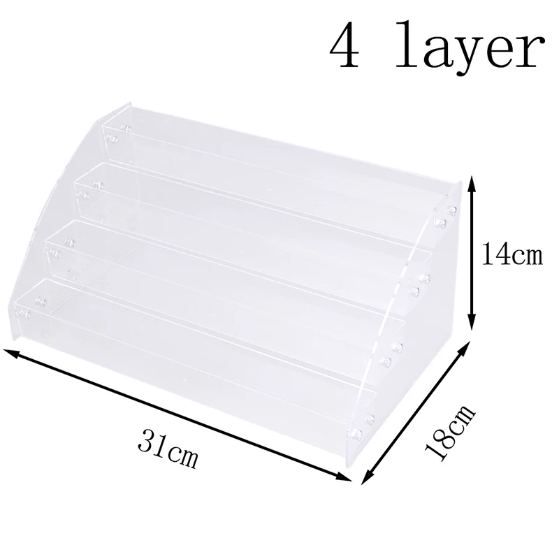 Прозрачная подставка для макияжа от 2 до 4 уровней держатель лака ногтей дисплея
