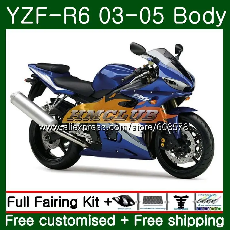 

Корпус для YAMAHA YZF600 YZF R6 YZF-R6 2003 2004 2005 Кузов 54CL.4 YZF 600 R 6 YZF-600 YZFR6 03 04 05 глянцевые синие обтекатели