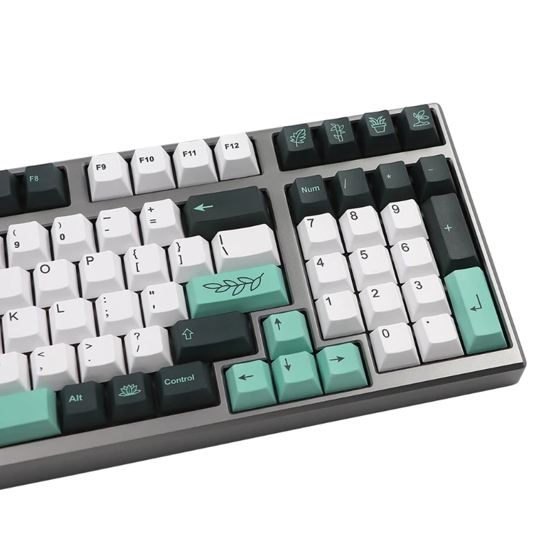 

Mechanical Keyboard Keycaps Botanical Leaves Cherry Profile 137 Keys Dye Sub KeyCaps Compatible Cherry MX GK61 64 84 96