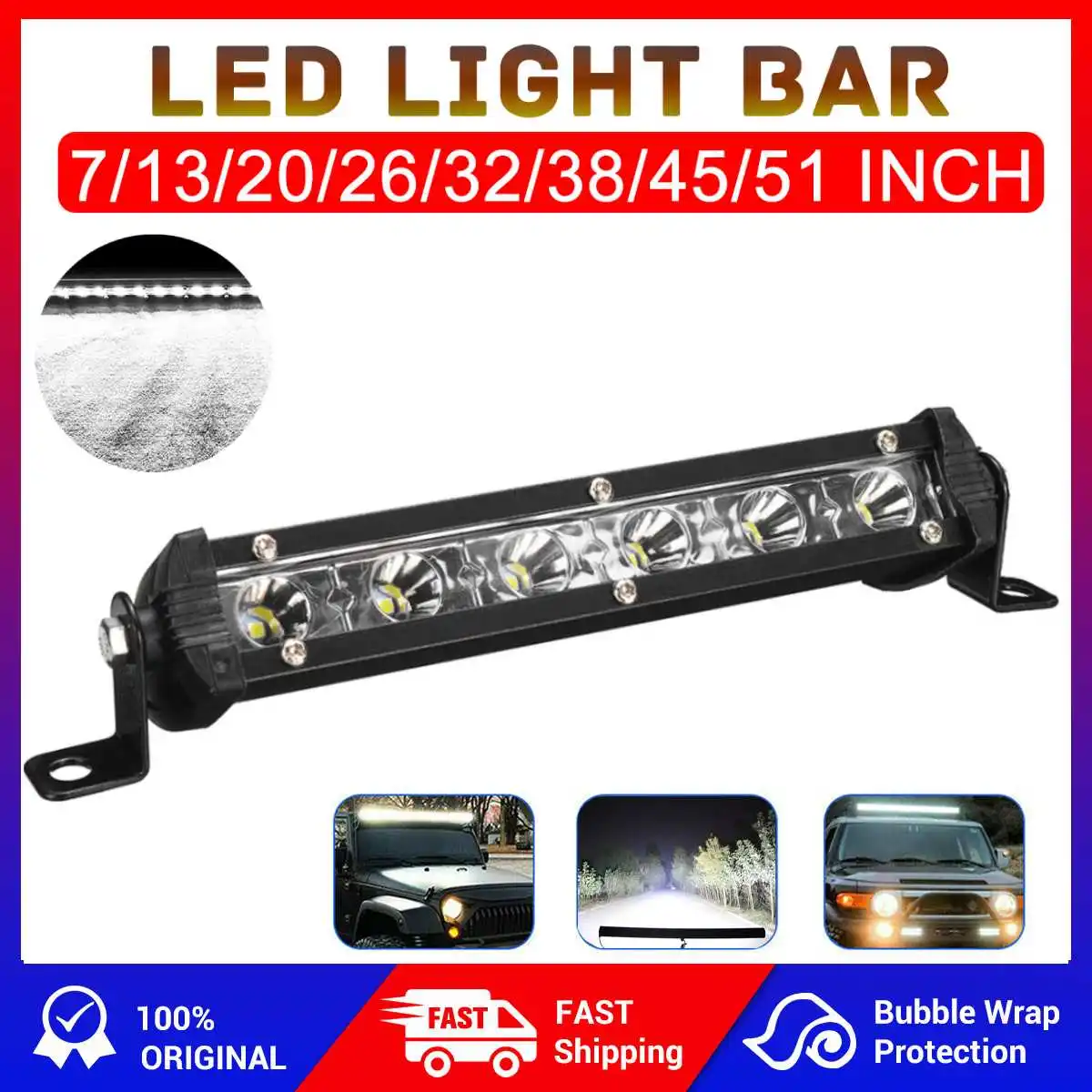 

Universal Led Light Bar Offroad Led Bar 7-20inch Spot Flood Combo Led Beam Work Light 4x4 for Tractor Truck SUV ATV 12V 24V