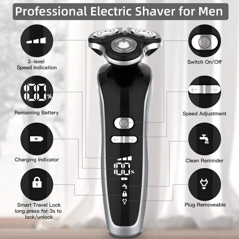 Новинка 3-скоростной бритвенный станок для мужчин триммер влажного и сухого