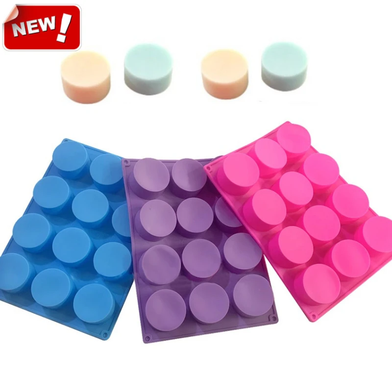 

12-Cavity Silicone Soap Mold Form Fondant Cake Chocolate Baking Mold Soap Jelly Muffin Cupcake Pastry Molds Cake Decorating Tool