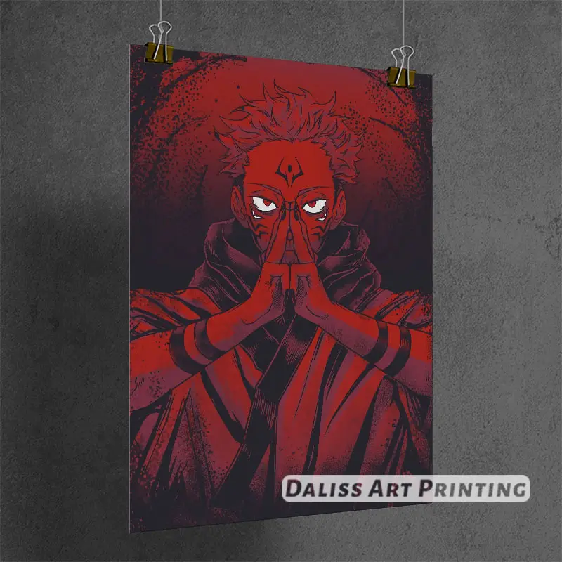 

Холст Аниме джуютсу Kaisen Sukuna печать картины для украшения дома картины постер HD Печать настенное искусство модульная гостиная рамка