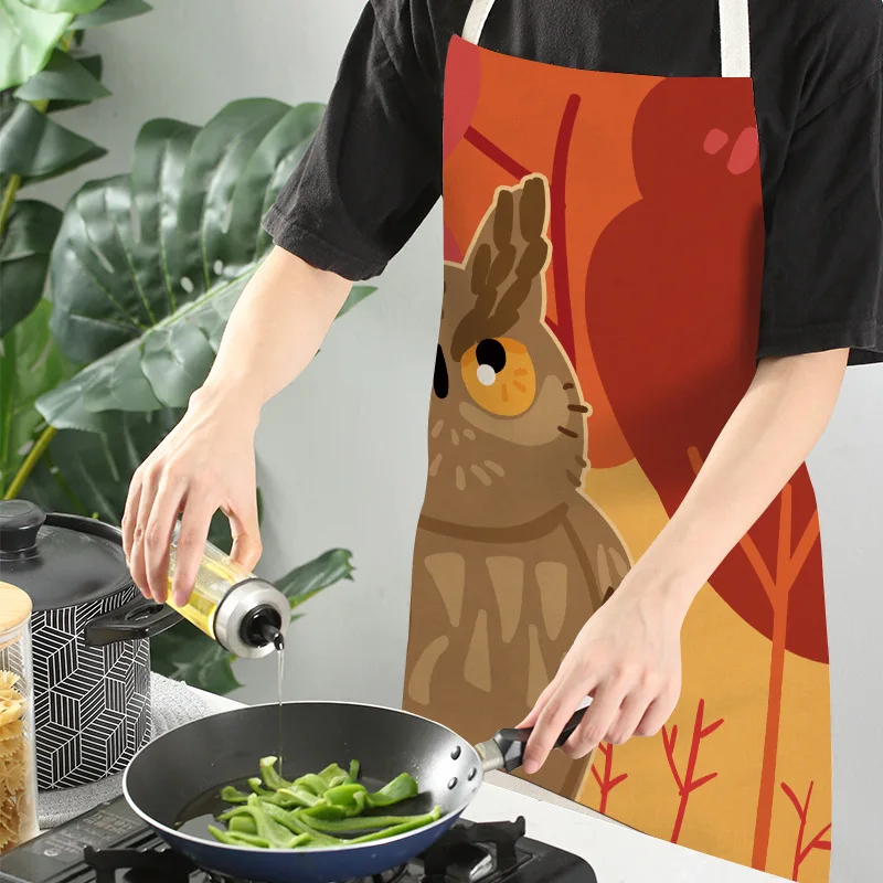 Фартук Кухонный женский из хлопка и льна 68x55 см 0079 | Дом сад