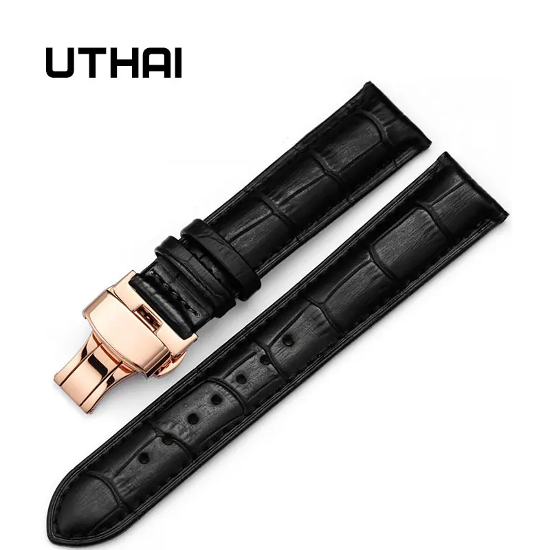 UTHAI Z06 Rosegold с двойным щелчком эластичная бабочка пряжка на ремешке ковбойский