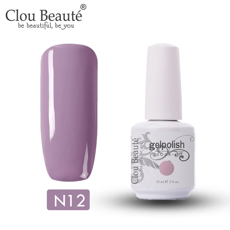 N12 Clou Beaute 15 мл телесный цвет серия Гель лак для ногтей дизайн ногтей строитель гель для полуперманентного лака - Цвет: N12