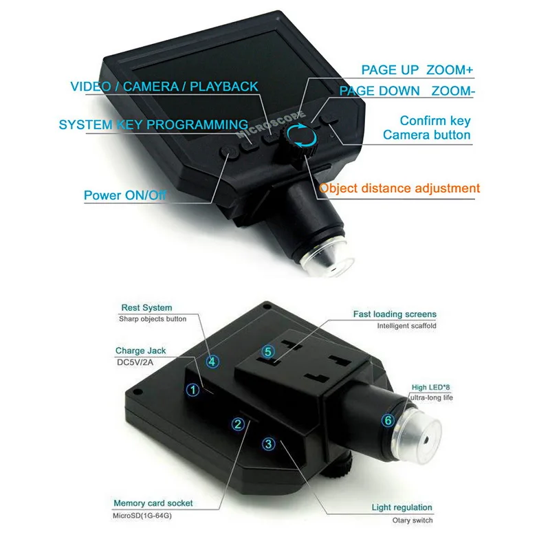 600X цифровой микроскоп электронный видео паяльный видеомикроскоп камера 4 3 дюйма