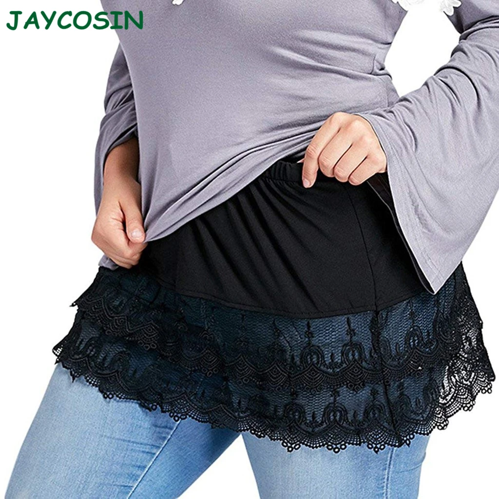 Женская кружевная мини-юбка JAYCOSIN однотонная многослойная Прозрачная Юбка-1130 2019 |