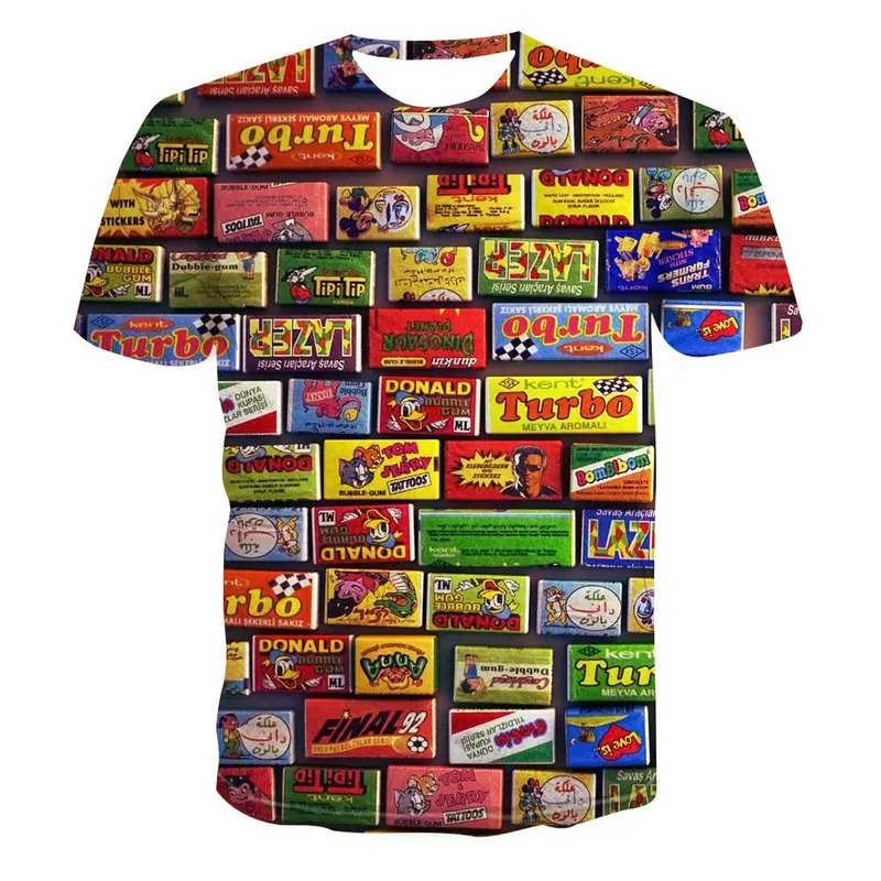 

2021 Latest Summer Men's And Women's T-shirt 3d Printing T-shirt Casual Short-sleeved O-neck Loose Abstract Painting Top