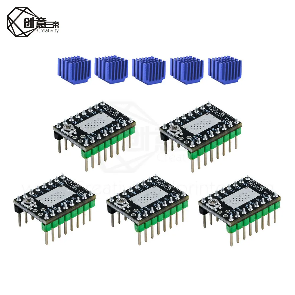 5 шт. TMC2225 Драйвер шагового двигателя Замена TMC2208 TMC2209 StepStick 3D части принтера Ультра