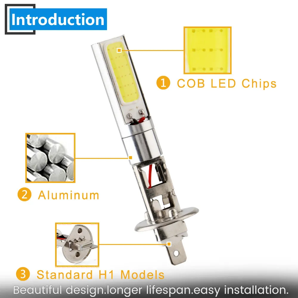 Светодиодный противотуманный светильник 4X H1 H3 880 881 H27 COB 24 SMD светодиодный