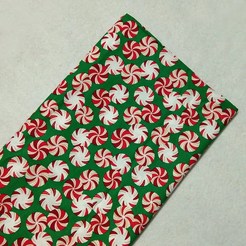 Хлопчатобумажная ткань с принтом симпатичных крастам зеленая цветная ветряная