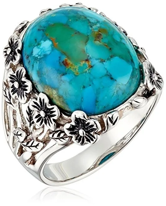 Милые Изысканные кольца с голубым камнем в виде цветка сливы для женщин