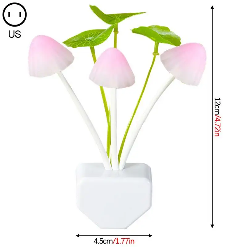 

Mini LED Night Light Plastic Light Control 7 Colors Floral Lamp For Bedroom Toilet Living Room Gift US Plug 220V