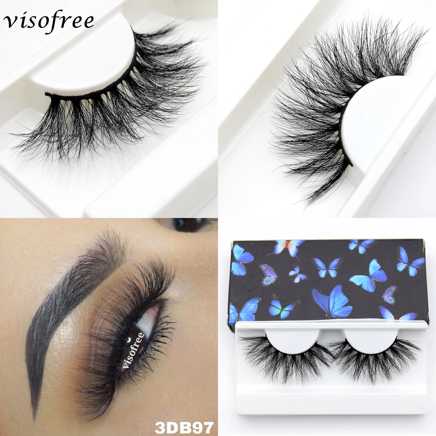 

Visofree 3D Mink Eyelashes Fluffy Dramatic Eyelashes Makeup Wispy Mink Lashes Natural Long False Eyelashes Thick Fake Lashes