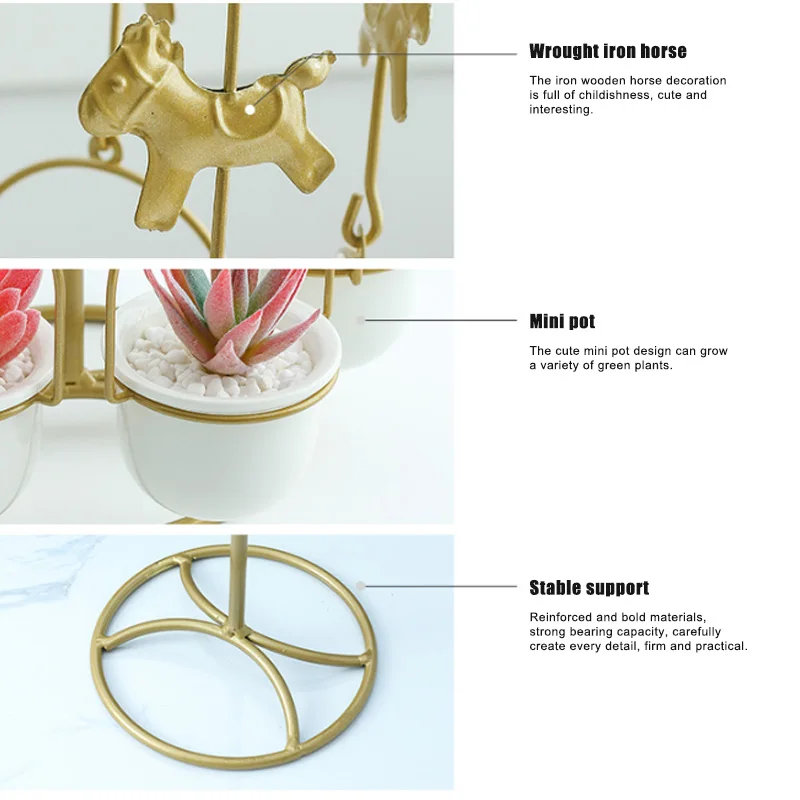 

Керамические суккулентные цветочные горшки с железными полками, модный комбинированный цветочный горшок, набор железная рама, железная ра...