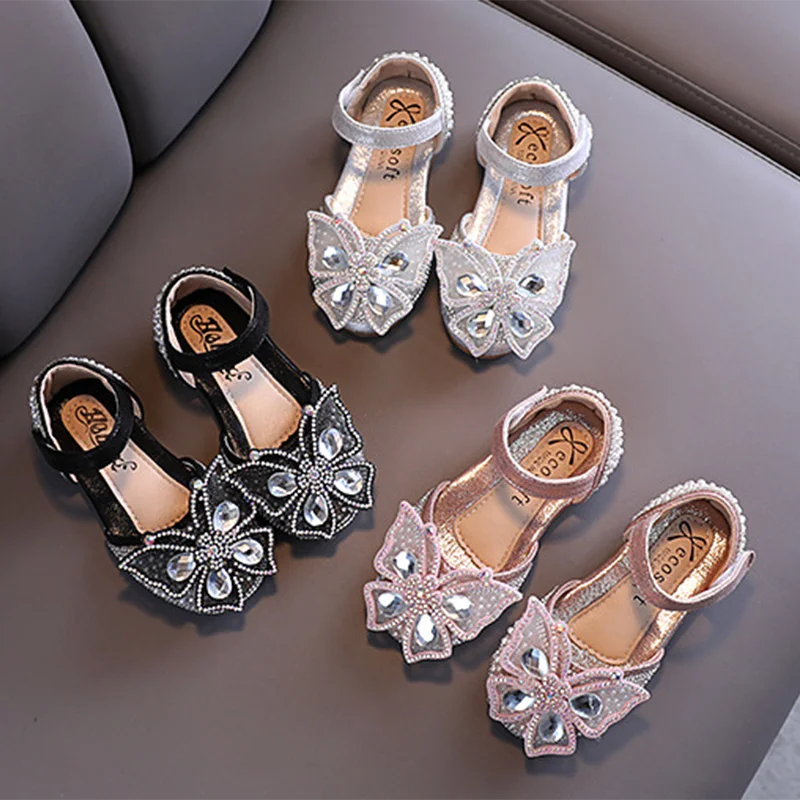 

2021 spring autumn Korean small medium big children Baotou rhinestone princess dance girls shoes performance shoes GSS04