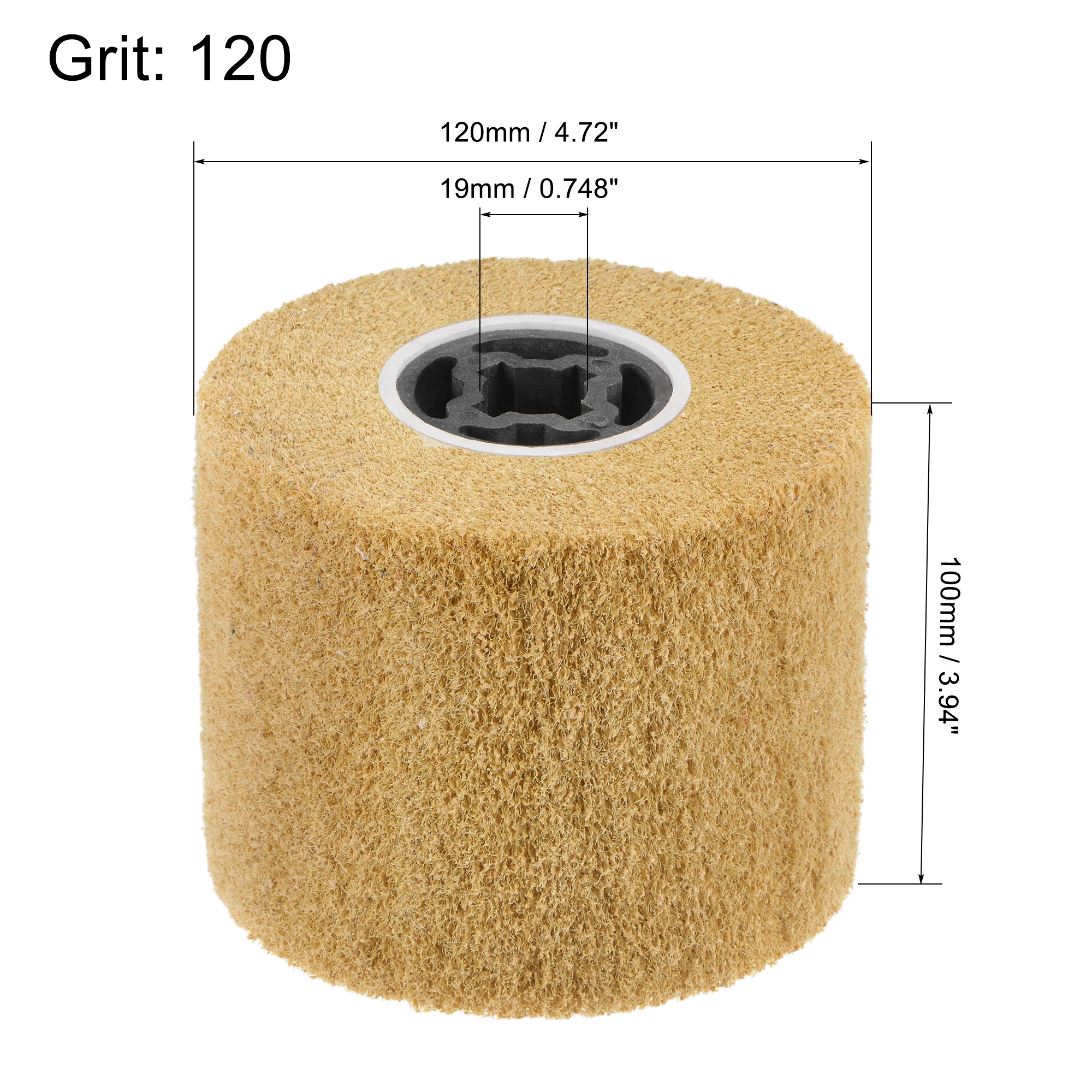 

Uxcell 120mmx100mm 120 Grit Non-Woven Polishing Nylon Wire Drawing Abrasive Flap Wheel