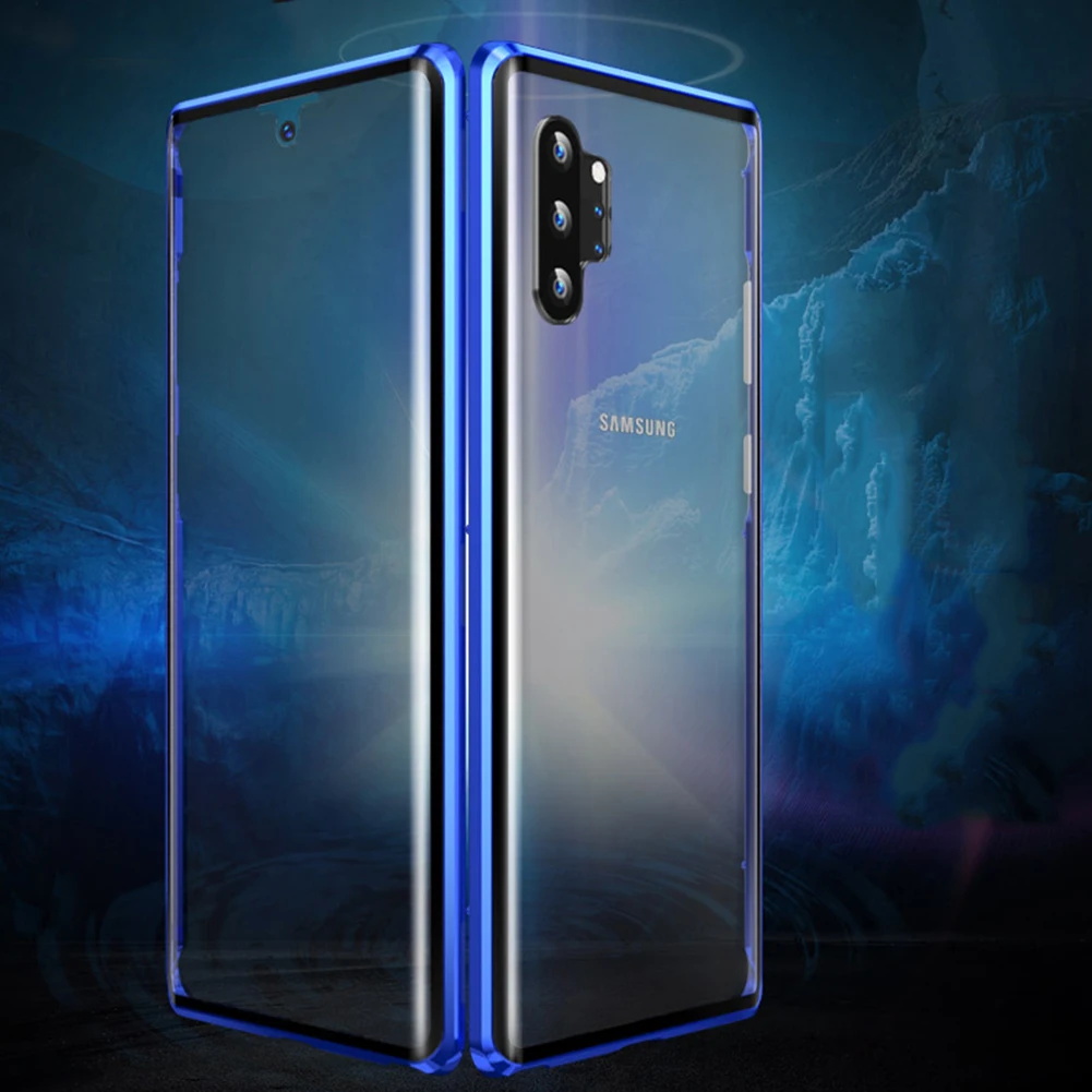 Магнитный чехол из закаленного стекла для iPhone 11 Pro X XS MAX XR 7 8 Plus, магнитный металлический бампер для samsung Galaxy Note 10 Plus