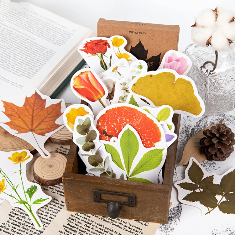 Стильные открытки с натуральными цветами и листьями 30 шт. многофункциональные