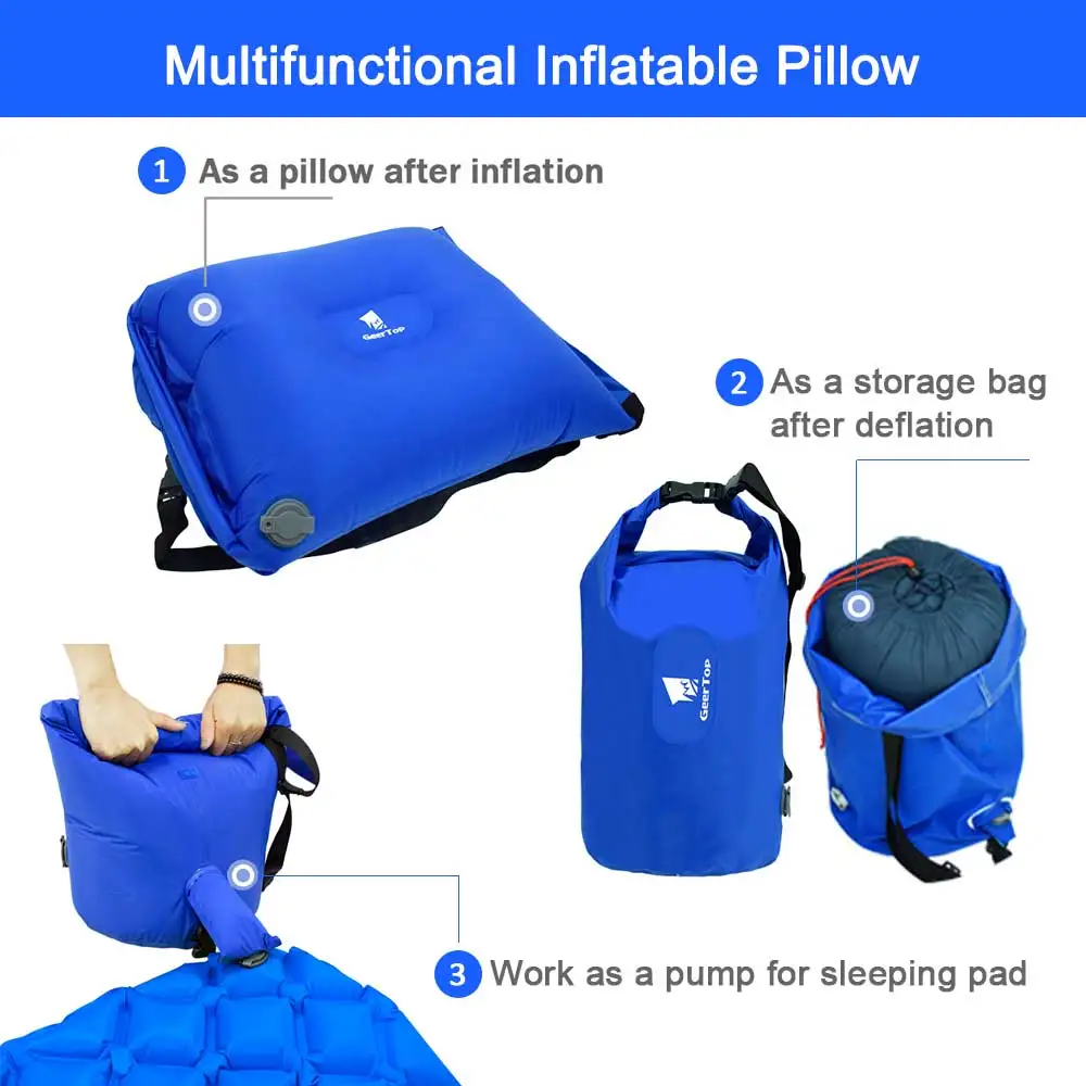 GeerTop Сверхлегкий походный коврик подушка кровать с подушкой сухой мешок насос