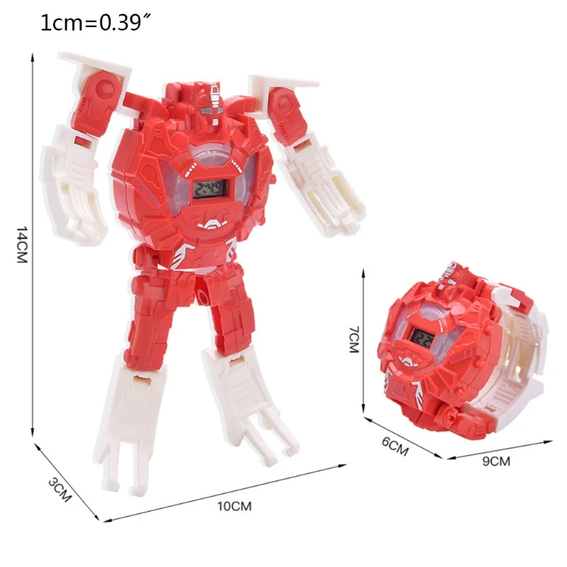 

Kids 2 in 1 Deformation Robot Watch Toys Luminous Transformation Electronic Robots for Children Boys Girls Gift
