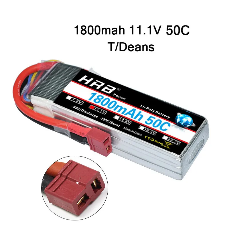 Hrb RC Lipo 1 S 2 S 3 S 4S 5S 3,7 V 7,4 V 11,1 V 14,8 V 18,5 V Батарея 1500 mah 2200 mah 3300 mah 4200 mah 5000 mah 5200 mah 6000 mah 10000 mah - Цвет: 3S 1800mah 50C T