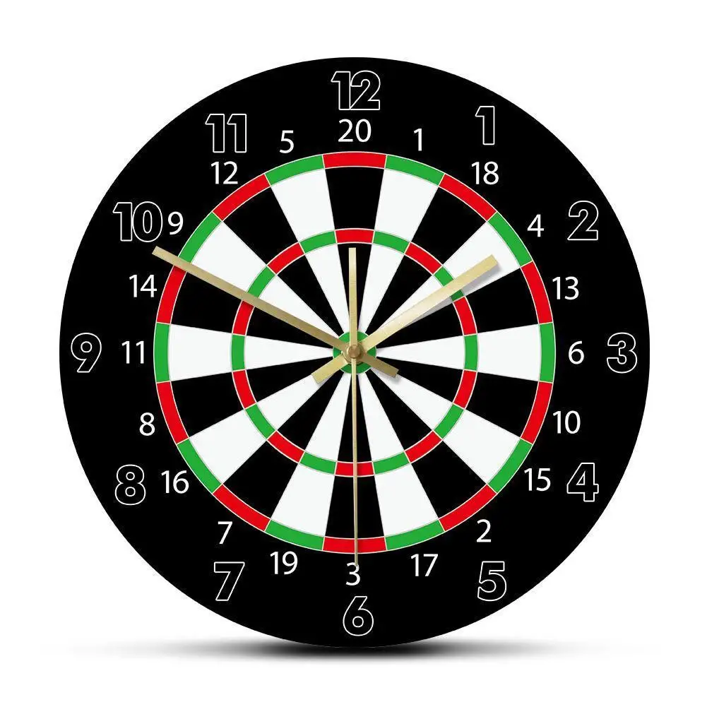 

Modern Design Darts Board Printed Wall Clock Bar Darts Game Night Club Game Room Decoration Arrow Target Aim Game Bullseye Watch
