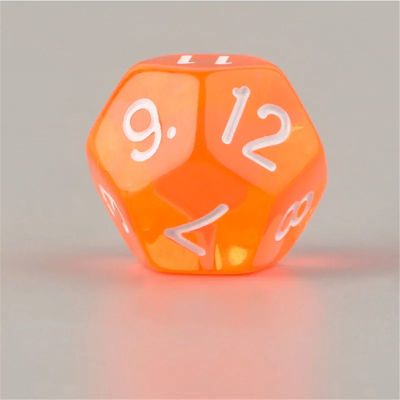 Акриловые Игральные Кости D12 5 шт./компл. цветов с цифрами 1-12 Цветные Кубики игр