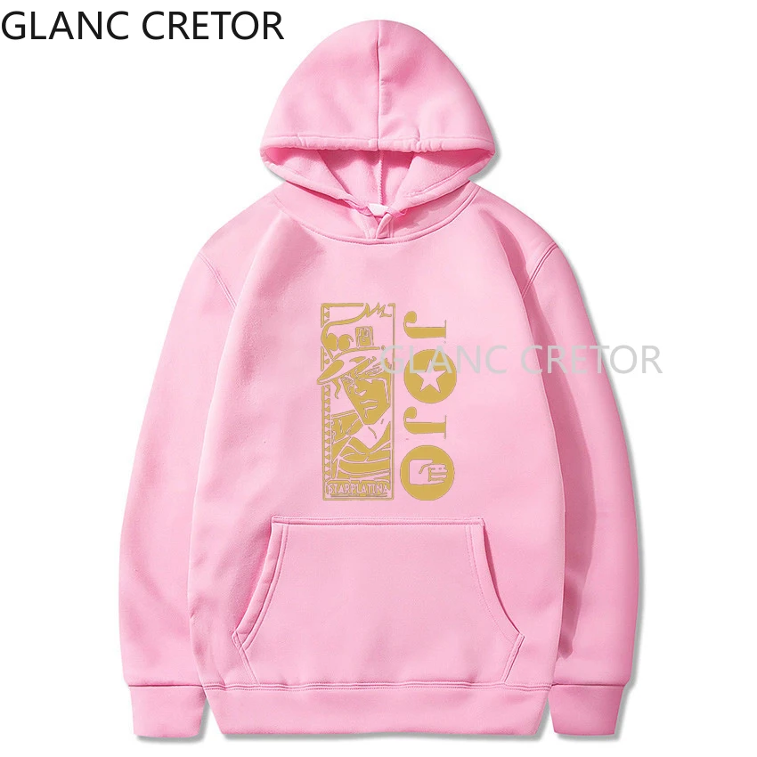 

Kawaii JoJo Hoodies Men Long Sleeve Sweatshirt JoJo Anime Manga Black Hoodies Bluzy Tops Clothes