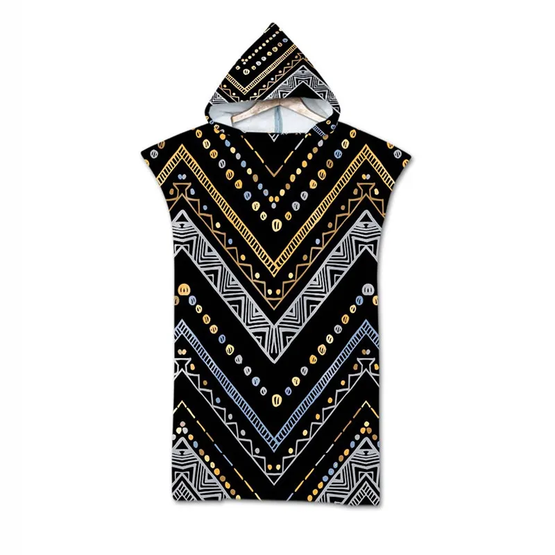 Носимое полотенце с капюшоном для взрослых плащ пляжное полотенце-пончо