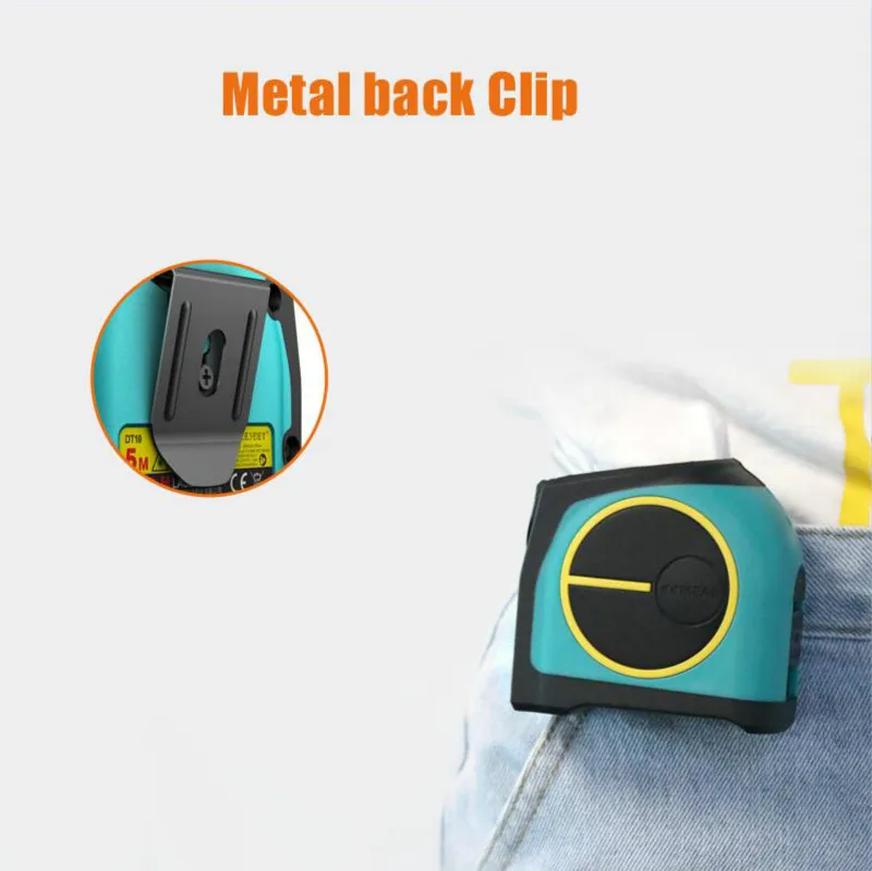 

Dt10 Laser Tape Measure 2-In-1 Digital Laser Measure Laser Rangefinder With Lcd Digital Display,Magnetic Hook