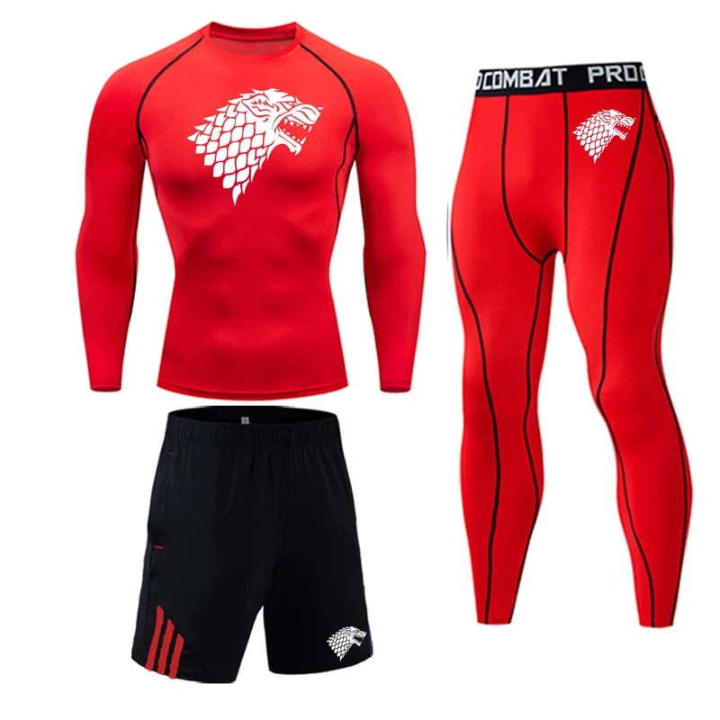 

MMA Clothing Set Men Long Johns Training Bodybuilding Jogging Men Rashgard Kit Compression Clothing Thermal Underwear