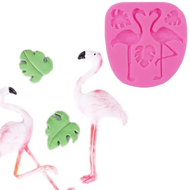 Flamingo Fondant Cake Silicone Mold Turtle Leaf Tropical Rainforest Series Chocolate Baking DIY Tool | Дом и сад