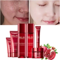 skin care set moisturizing nourish brighten oil control beauty red pomegranate hyaluronic acid six piece set facial skin care