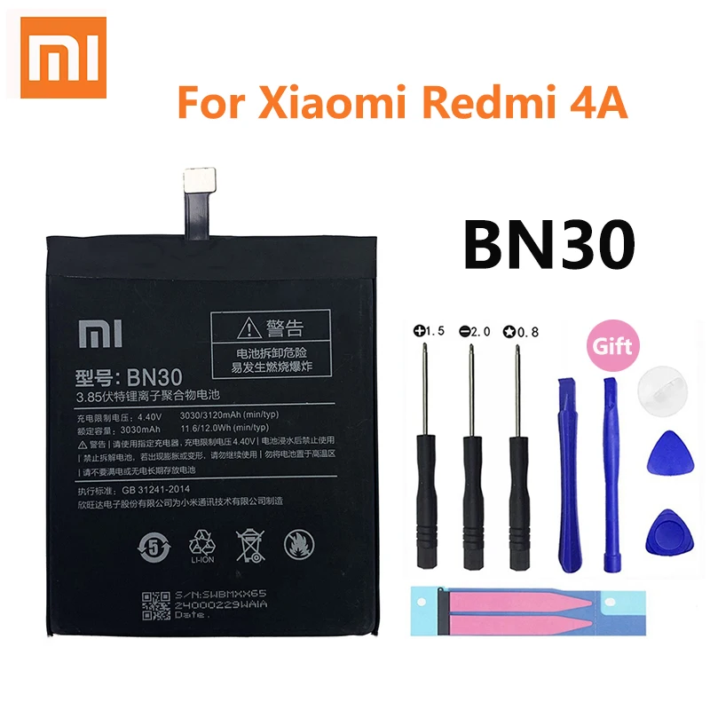 Оригинальный аккумулятор Xiao Mi BN30 для телефона Xiaomi 4A Mi4A M4A высококачественные