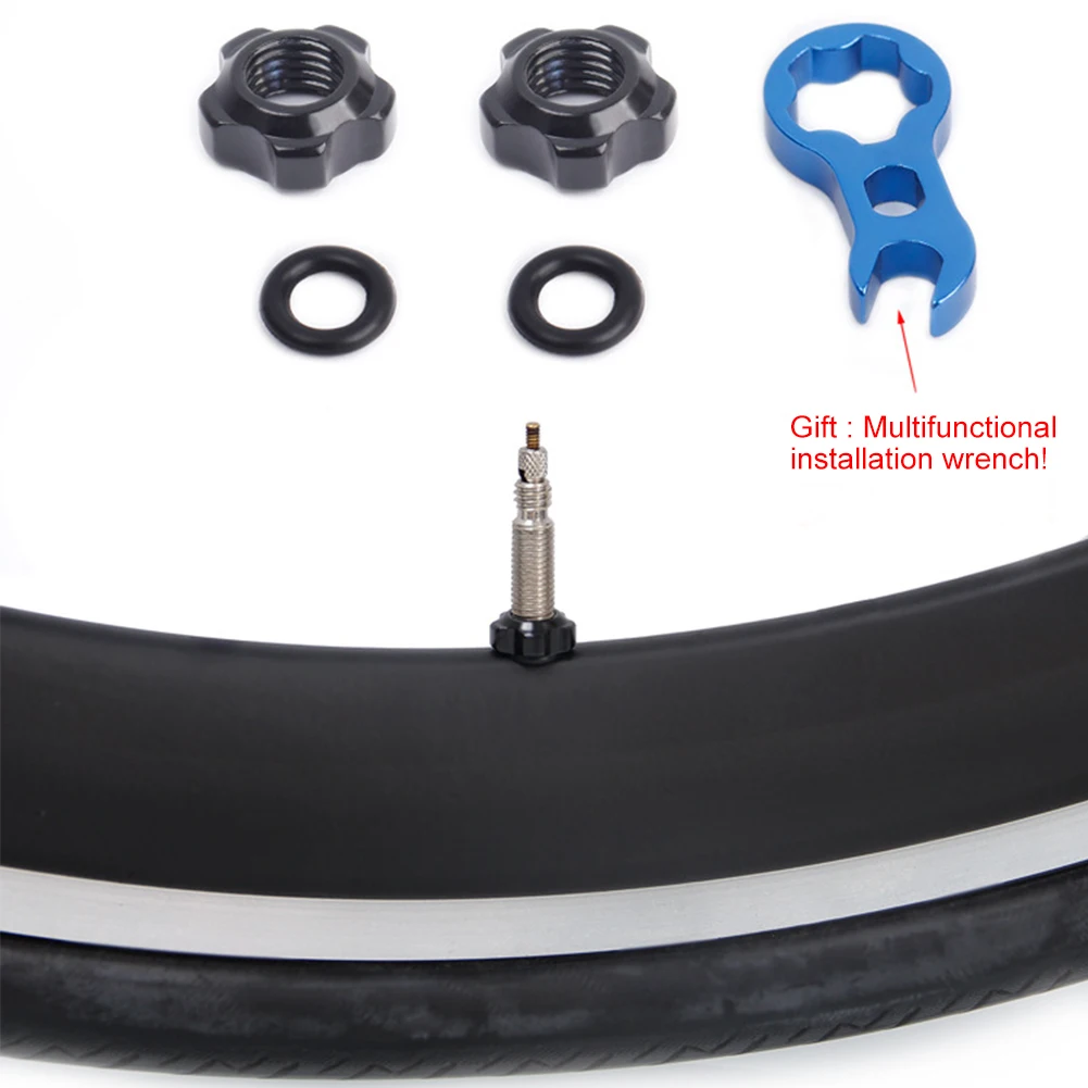 

Integrated Removable 45mm 80mm Bike Bicycle Inner Tubes Presta Valve Extender Extension With Core Wrench Aluminium