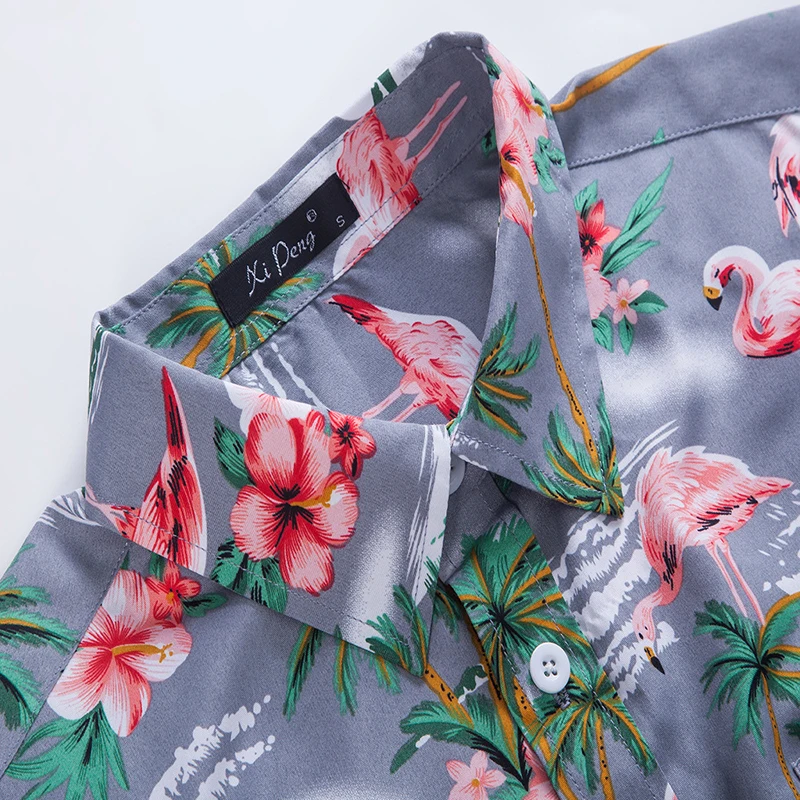 Мужская гавайская рубашка 2019 летняя новая повседневная приталенная Camisa Masculina