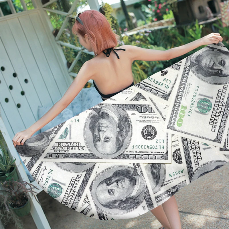 

Dollar Pattern Quick Dry Bath Towel Bathroom 3D Print Microfiber Beach Towel For Adult Shower Towel 75x150cm Drop Ship