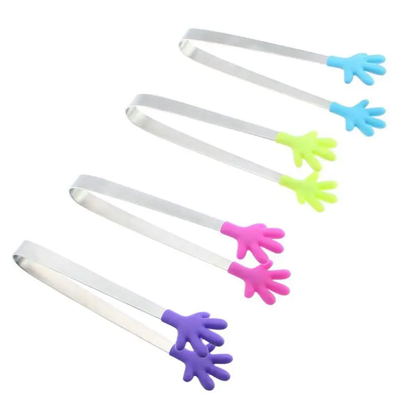 

New Set Of 4 Mini Silicone And Stainless Steel Multifunctional Kitchen Tongs For Ice Cream, Food, Spices, Sugar