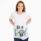 Горячая новинка персональная тренд платье для беременных в виде милого мальчика печати Беременные женщины футболка хлопок, удобный, вокруг шеи платье для беременных