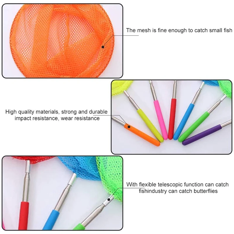 

14 Pack Telescopic Butterfly Net Insect Catching Nets Fishing Toy for Child Catching Insects and Small Fish