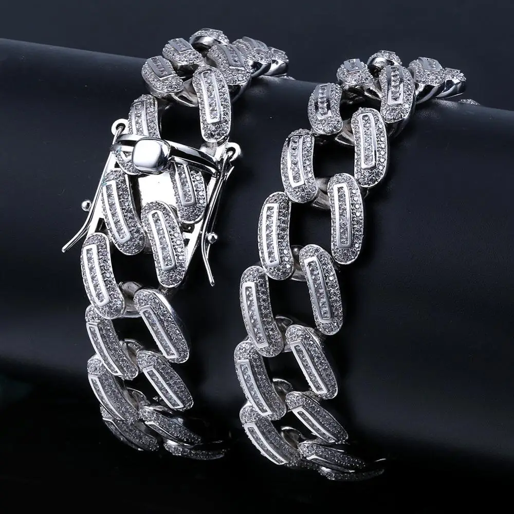 18 мм AAA + Кубического циркония Bling лед из кубинский Майами цепочка ожерелья для