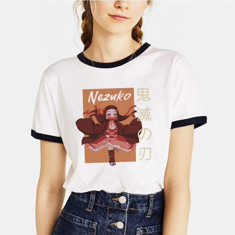Футболка унисекс Rengoku Nezuko Мужская футболка Kawaii Kimetsu No Yaiba мультяшная из японского