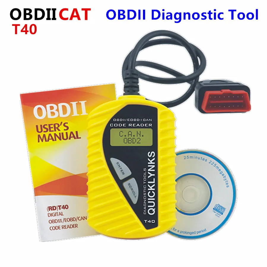 

OBDIICAT QUICKLYNKS T40 многоязычный сканер CAN OBDII автоматический диагностический инструмент OBD2 EOBD JOBD OBD2 считыватель кодов
