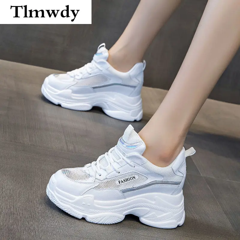 

Spring Sneakers Women's Comfortable Platform Casual Shoes Fashion Height-increasing Shoes Laces Running Chunky Vulcanized Shoes