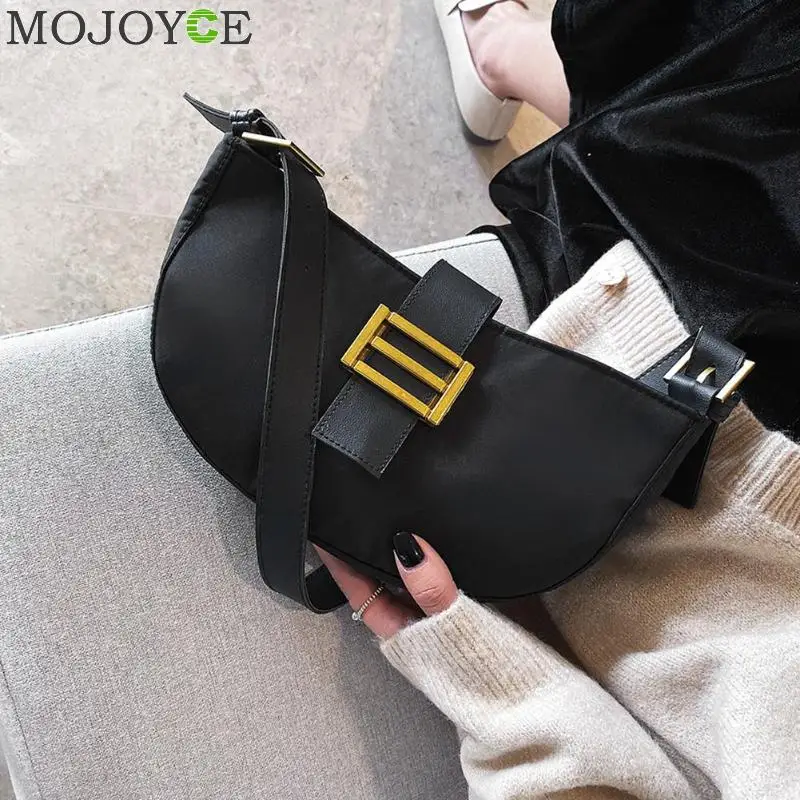 Женские нейлоновые повседневные сумки модная однотонная сумка через плечо