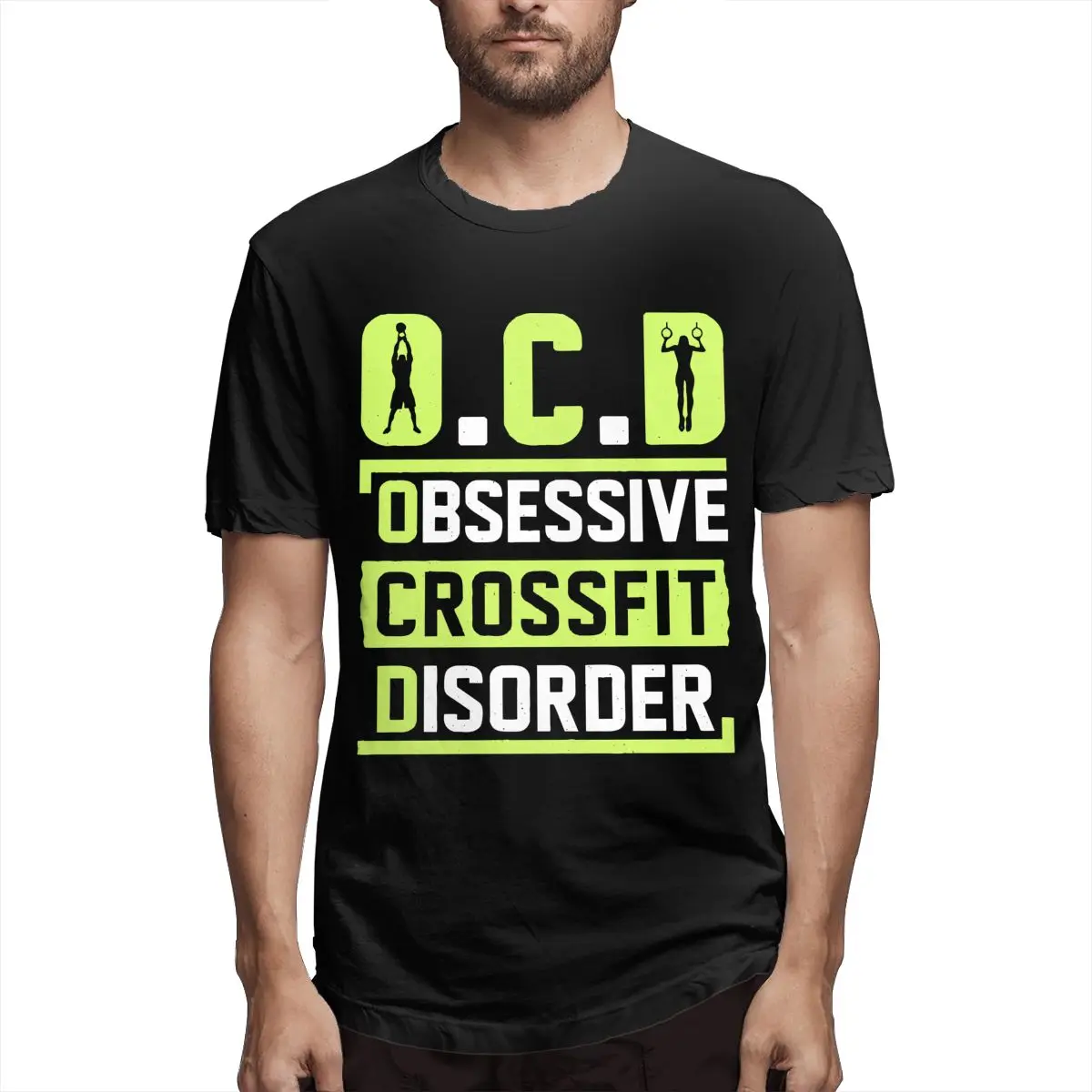 

OCD Obsessive Crossfit Disorder Funny Crossfit Men Unique Tees Short Sleeve O Neck T-Shirt Cotton 4XL Clothes