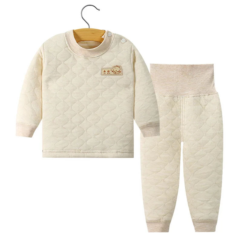 

Пижама детская осенне-зимняя, 3 слоя, теплая, с высокой талией, для мальчиков и девочек, 2020